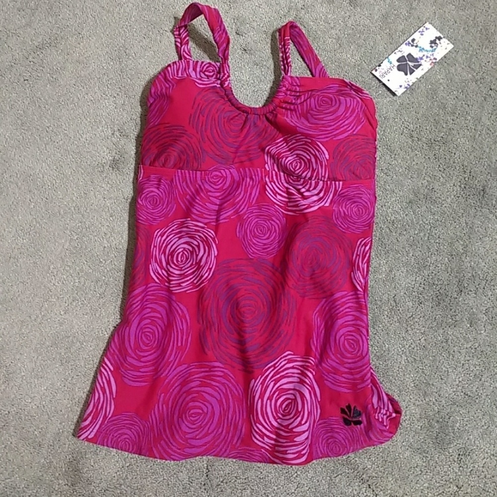 Hapari Sangria scoop tankini top
